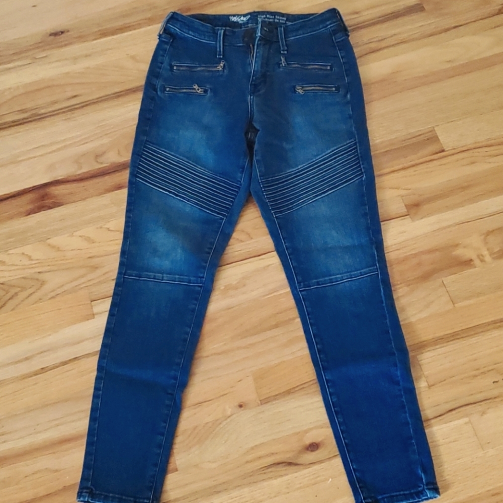 Mossimo high rise skinny moto jeans 27